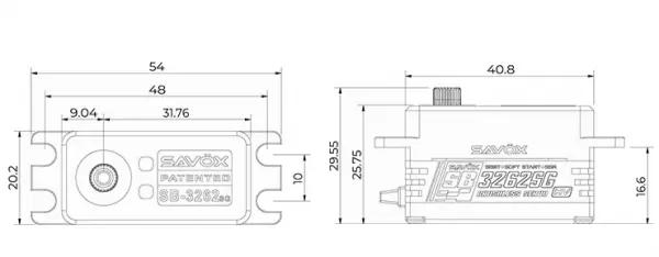 Savox HV Low Profile Brushless CNC Servo - 28kg 0.08s — image 10 of 10