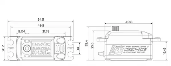 Savox SC1251MG+ Low Profile Metal Gear Servo - 9.0Kg/cm - 0.09 Sec — image 13 of 13