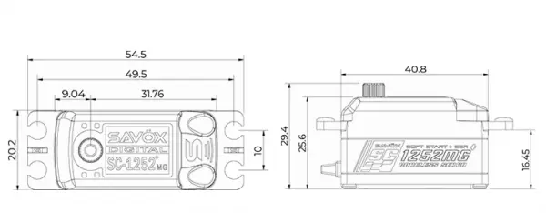 Savox SC1252MG+ Low Profile Metal Gear Servo - 7kg - 0.07s — image 10 of 10