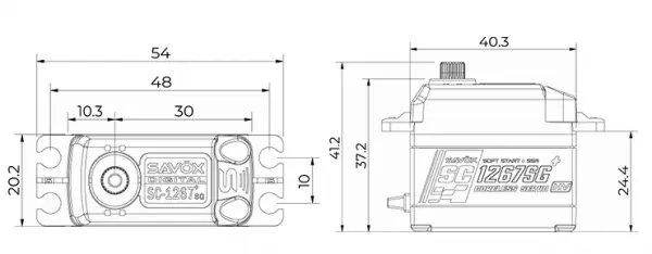 Savox SC1267SGB HV Black Edition Servo - 21kg 0.09s &mdash; image 7 of 7