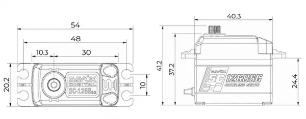 Savox SC1268 HV Black Edition Servo - 26kg / 0.11s &mdash; image 3 of 3