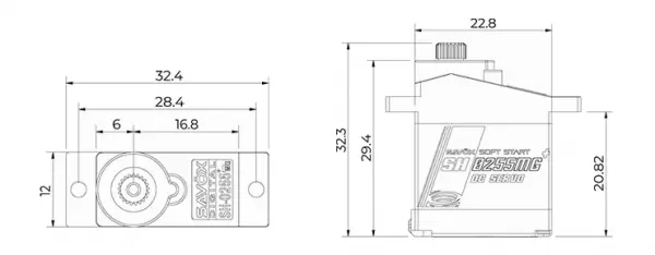 Savox SH0255MG+ Micro Size Digital Servo - 3.9kg 0.13s — image 7 of 7