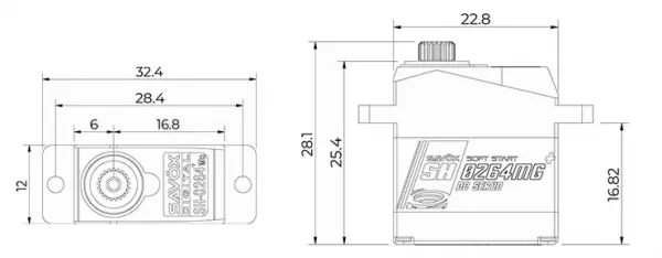 Savox SH0264MG+ Micro Size Digital Servo - 1.2kg 0.06s — image 6 of 6