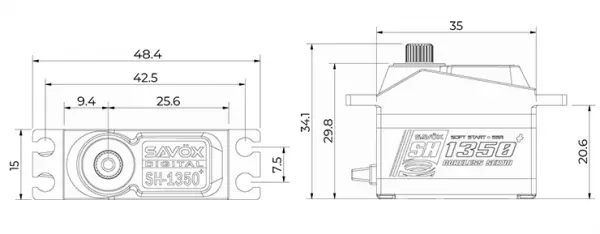Savox SH1350+ Mini Coreless Digital 4.8V Servo - 4.6kg 0.13s &mdash; image 8 of 8