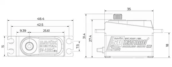 Savox SV1251MG+ HV Digital Mini Servo - 8.0kg 0.095s — image 7 of 7