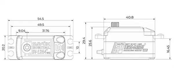 Savox SV1254MG+ HV Low Profile Digital Servo - 15KG / 0.085s — image 8 of 8