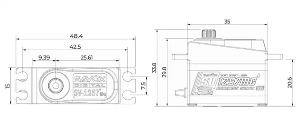 Savox SV1257MG+ HV Digi Mini Size Rudder Servo - 4Kg 0.055s &mdash; image 7 of 7