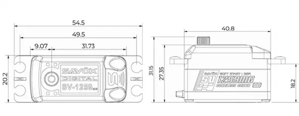 Savox SV1259MG HV Low Profile Digital Servo - 22Kg 0.075s &mdash; image 6 of 6