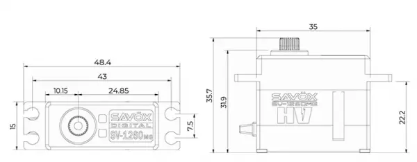 Savox High Voltage Digital Mini Size Servo - 12Kg - 0.055S &mdash; image 10 of 10