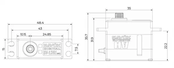 Savox SV1261 HV Digital Mini Size Servo 20Kg - 0.095s &mdash; image 8 of 8