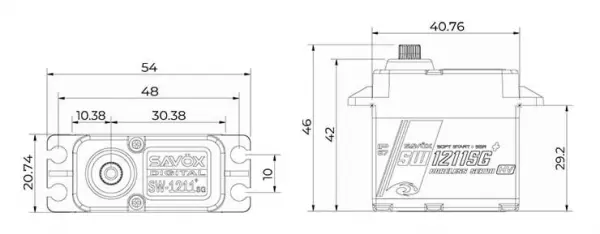 Savox SW1211SG+ Waterproof Digital HV Servo - 25Kg 0.08s &mdash; image 7 of 7