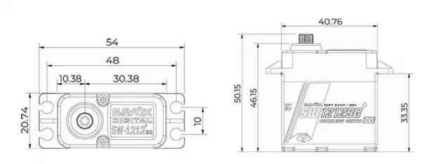 Savox SW1212SG Plus Waterproof Digital HV Servo - 46Kg - 0.14s — image 8 of 8