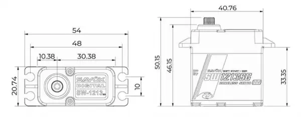 Savox SW1213SG Waterproof Digital HV Servo - 38kg 0.16s — image 8 of 8