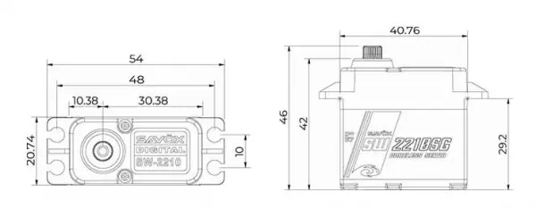 Savox SW2210 Digital Brushless Waterproof HV Servo - 36Kg 0.11s — image 2 of 2