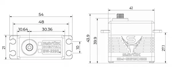 Savox SW2290SGB HV CNC Monster Brushless Black Servo - 55kg 0.13s &mdash; image 7 of 7