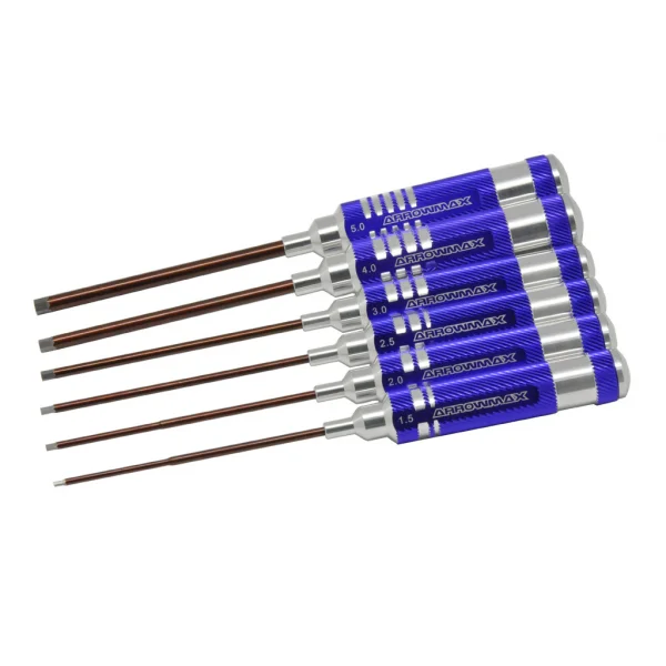ArrowMax Hex Driver Tool Set - 1.5 2.0 2.5 3.0 4.0 & 5.0 X 120mm - 6 Pieces
