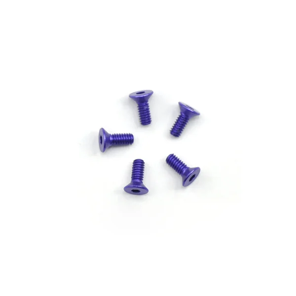 Aluminium Countersunk Hex Head Screw - M2.2 x 6 Purple (5)