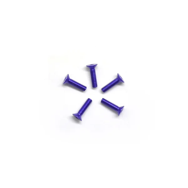 Aluminium Countersunk Hex Head Screw - M3 x 12 Purple (5)