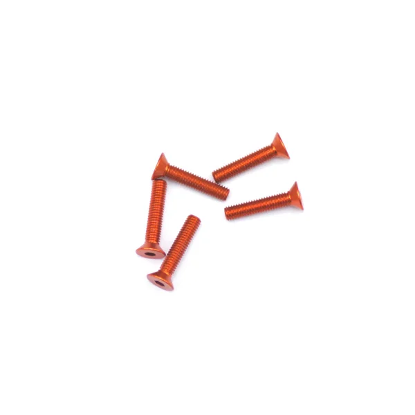 Aluminium Countersunk Hex Head Screw - M3 x 15 Orange (5)