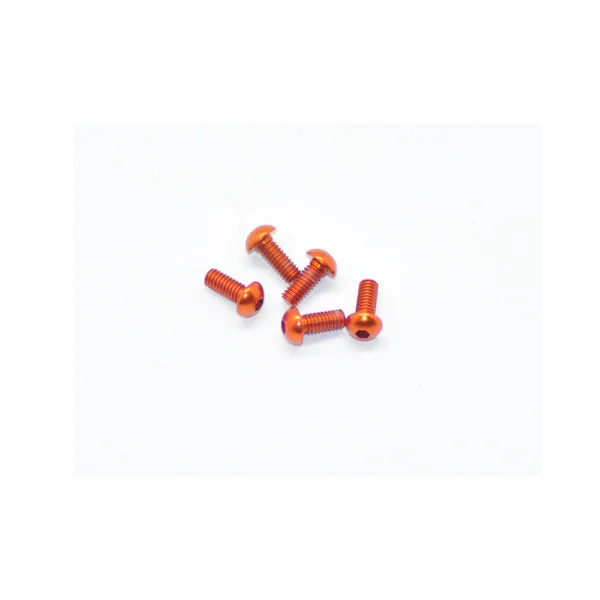 Aluminium Button Hex Head Screw - M2.5 x 6 Orange (5)