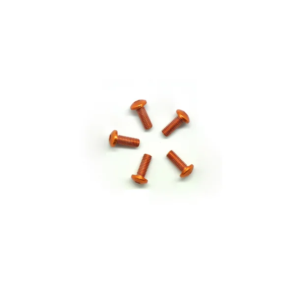 Aluminium Button Hex Head Screw - M3 x 8 Orange (5)