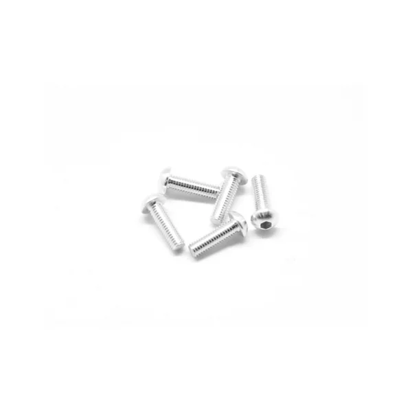 Aluminium Button Hex Head Screw - M3 x 10 Silver (5)