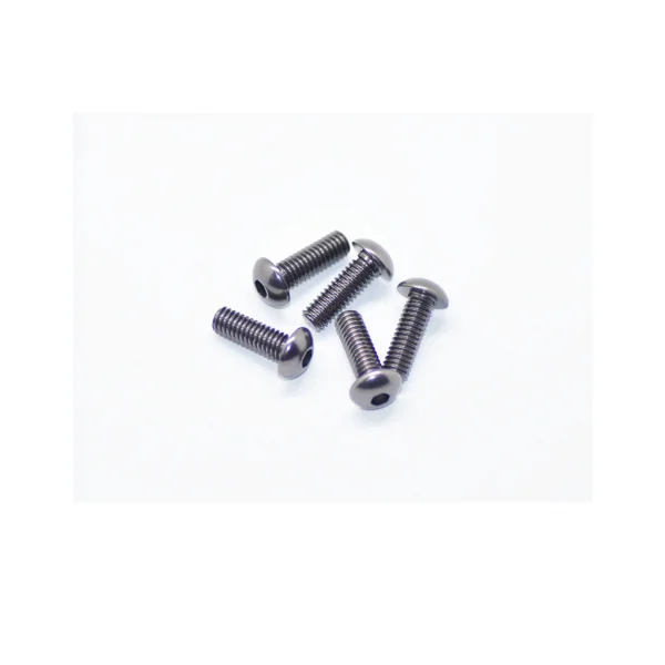 Aluminium Button Hex Head Screw - M4 x 12 Gray (5)