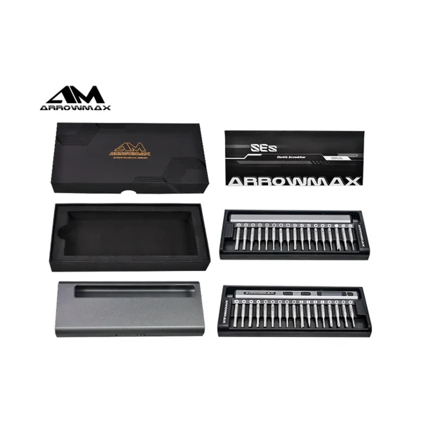 Arrowmax SES Black Electric Screwdriver - 34 Bits - Plus Engraving & Polishing pen ** CLEARANCE **