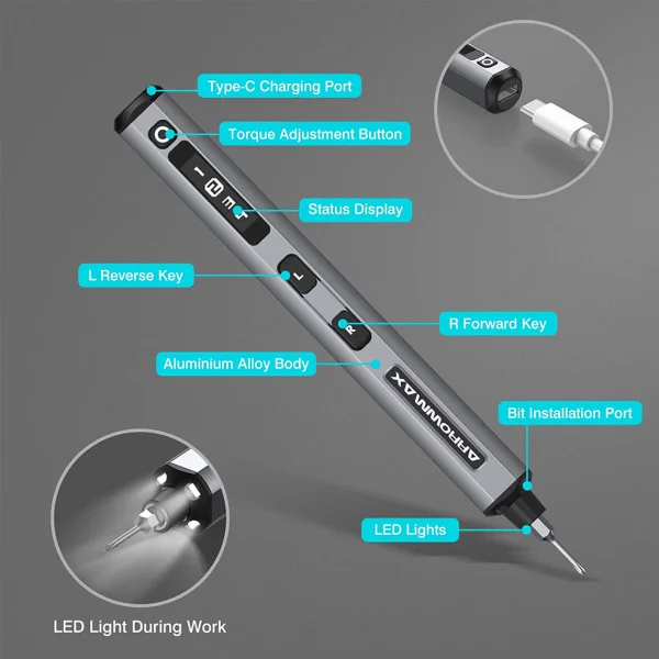 Arrowmax SES Black Electric Screwdriver - 34 Bits - Plus Engraving & Polishing pen ** CLEARANCE **