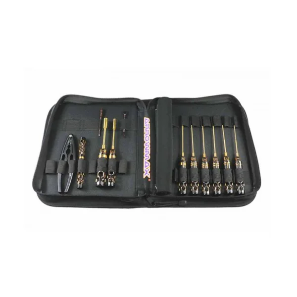 Arrowmax 1:10 Off Road 12 Piece Tool Set + Tool Bag - Black Golden