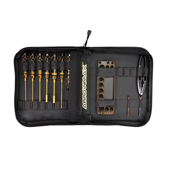 Arrowmax 1:10 On Road Tool Set + Tool Bag - Black Golden