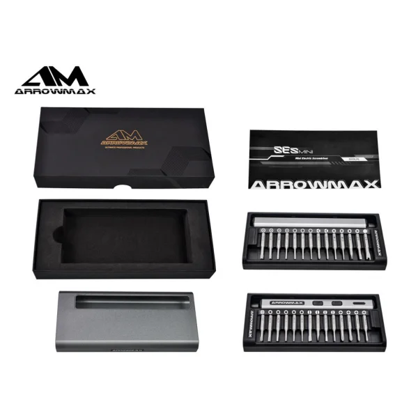 Arrowmax SES Mini Grey Electric Screwdriver - 28 Bits