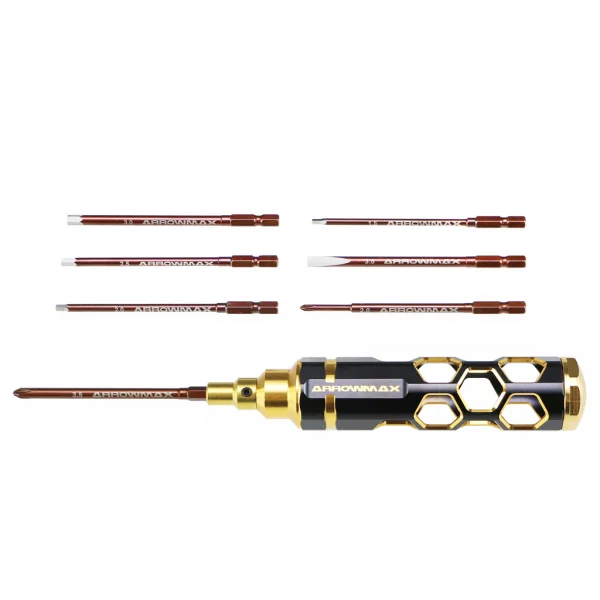 Arrowmax Combo Quick Drive Tip Caddy - 7 Piece Set - Black Golden