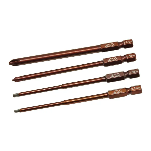 Arrowmax Power Tool Tip Set - 2.0 + 2.5mm Hex + Phillips 4.0 + 5.8mm