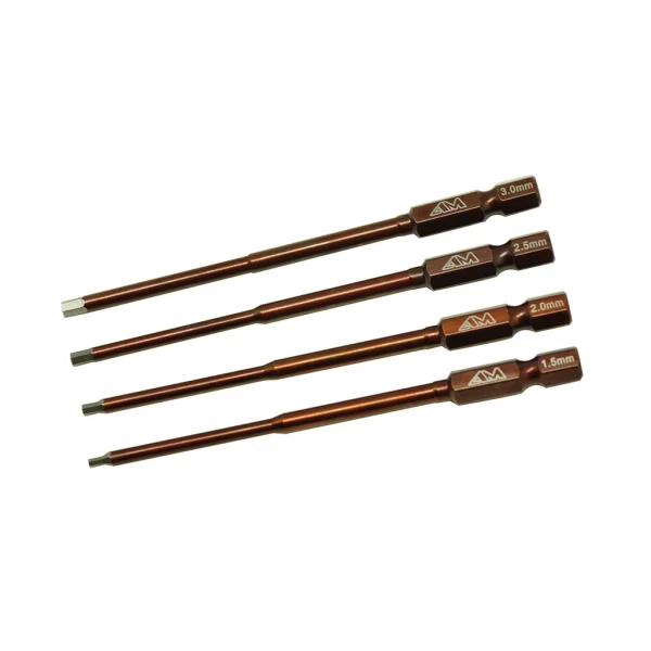 ArrowMax Power Tool Tip Set 4 Pieces - Hex Driver 1.5, 2.0, 2.5, 3.0mm