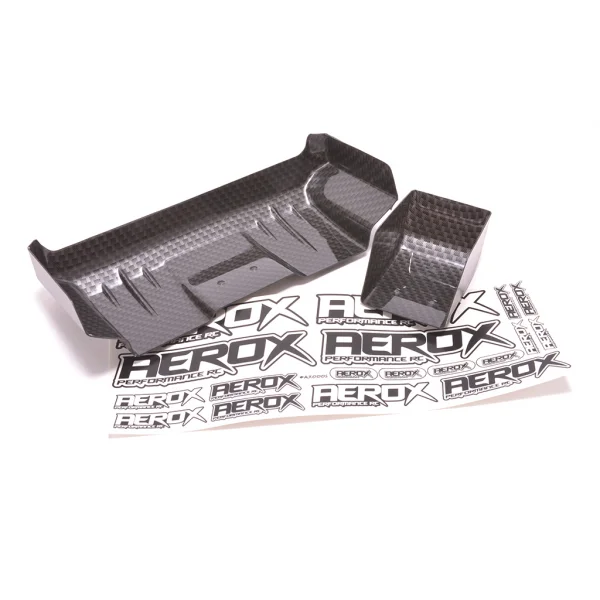 AEROX 1:10 Wide Rear Wing - 1mm Carbon Fibre Effect (2 part)