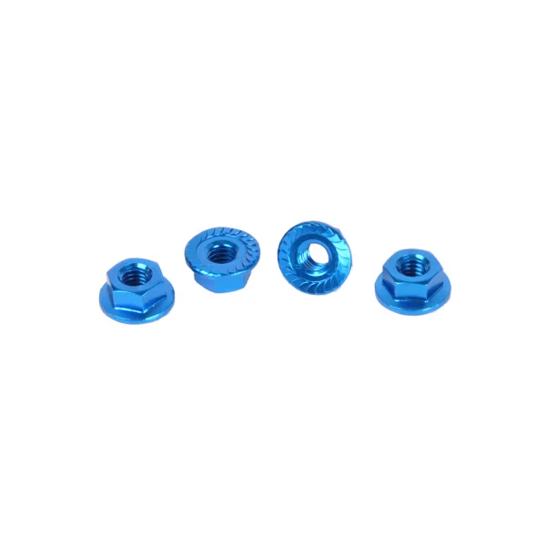 Core RC - Serrated Alloy M4 Nuts - Blue (4)