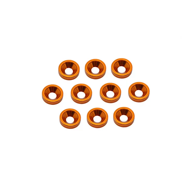 Alloy M3 Countersunk Washers - Orange (10)