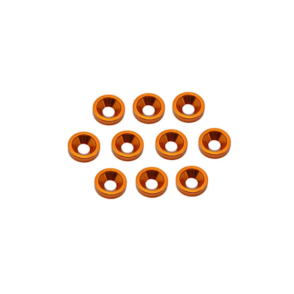 Alloy M4 Countersunk Washers - Orange (10)