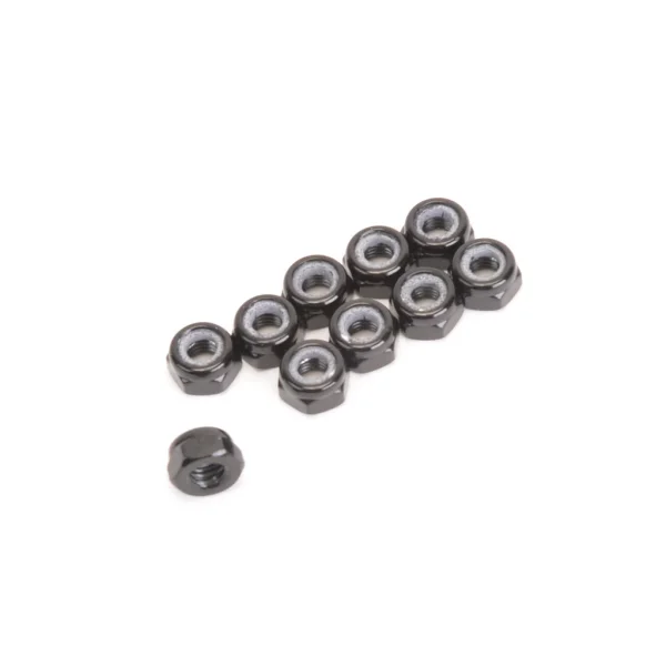 M3 Alloy Nyloc Nuts - Low Profile - Black (10)
