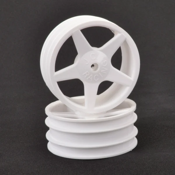 JConcepts 2.2 5 Spoke Front White Wheels - CAT XLS - 8mm Castle Fitting (2)