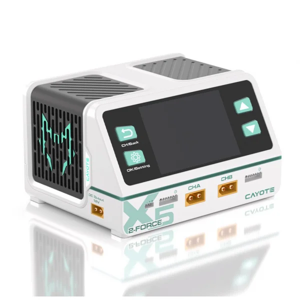 CAYOTE 2-Force X5 Charger with 2 XT90 Leads - EU