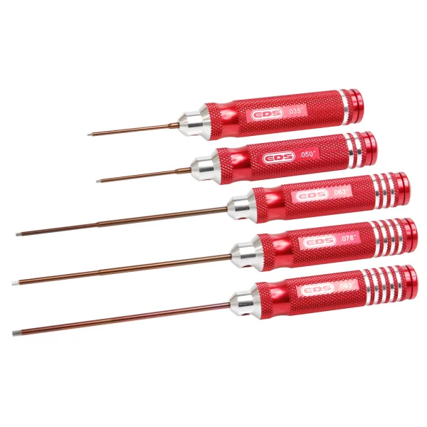 EDS Hex Driver Tool Set - .035, .050 X 60mm, .063, .078, .093 X 120mm - 5 Pcs