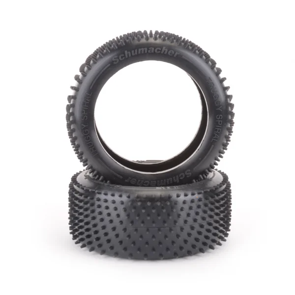 Schumacher 3.8 Truggy Spiral Tyre - Yellow - 1 Pair