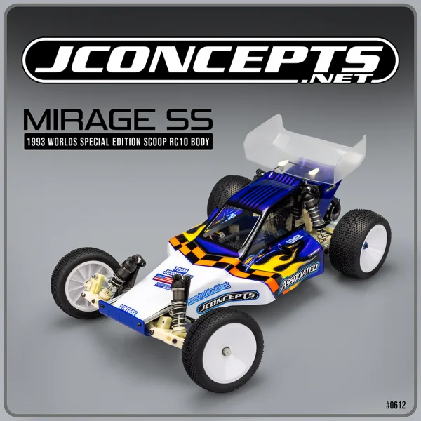 J Concepts Mirage WSE SS 1993 Worlds RC10 Body w/5.5 Wing