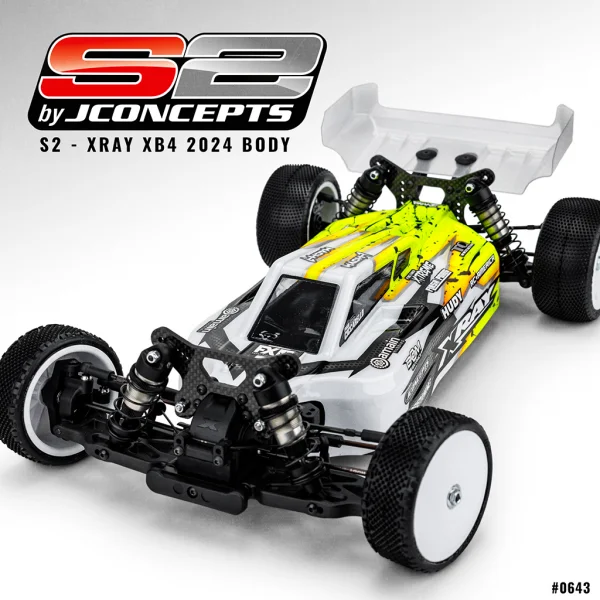 J Concepts S2 - XRAY XB4 2024 Body w/Carpet/Turf/Dirt Wing LW
