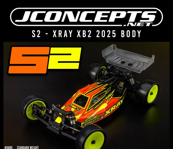 J Concepts S2 - XRAY XB2 2025 Body w/carpet/turf/dirt Wing LW — image 2 of 2