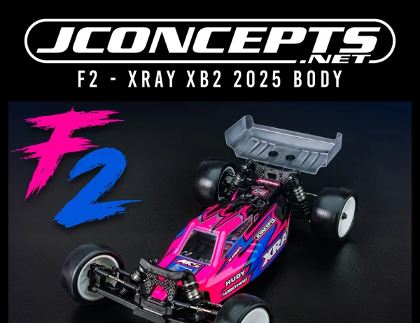 J Concepts F2 - XRAY XB2 2025 Body w/carpet/turf/dirt Wing — image 2 of 2