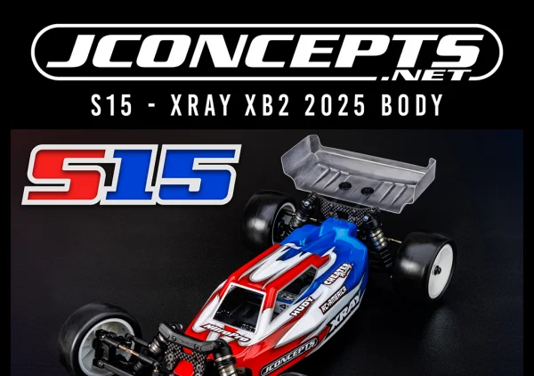 J Concepts S15 - XRAY XB2 25 Body w/carpet/turf/dirt Wing LW — image 2 of 2