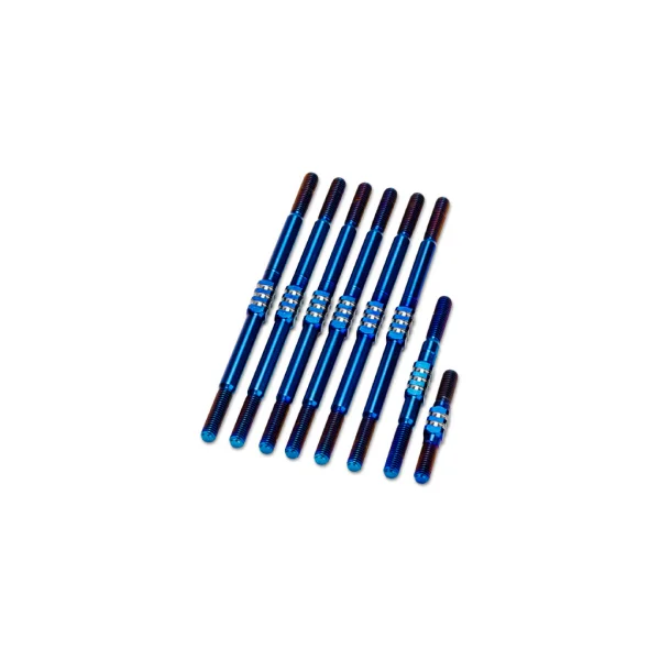 J Concepts RC10T Fin Titanium Turnbuckle Set 8pc - Burnt Blue